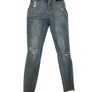Classic Blue Distressed Skinny Jeans